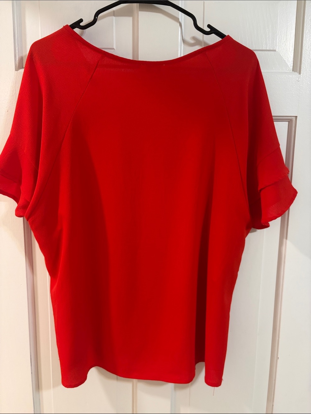 Red Ruffle Sleeve Top - Picture 6 of 6